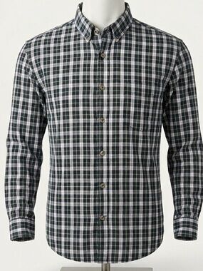 Flint and Tinder Mens XXL 2XL Green Gray Plaid Shirt 100% Cotton USA Huckberry